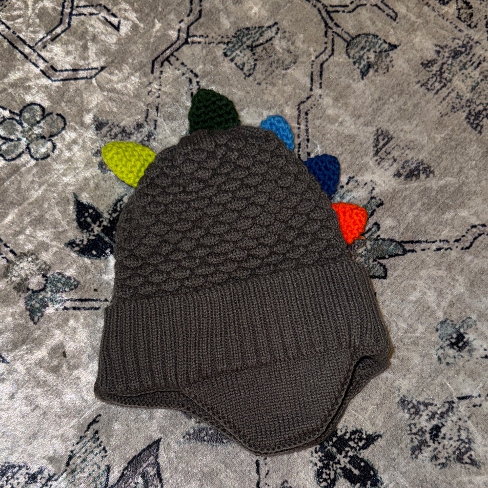 Dinosaur-Themed Kids Hat with Colorful Spikes
